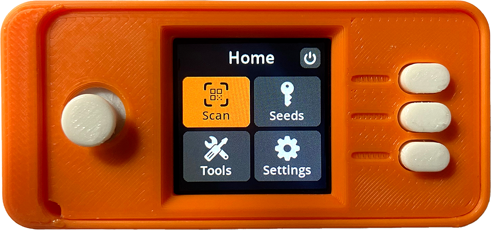 Photo of modern SeedSigner interface and enclosure